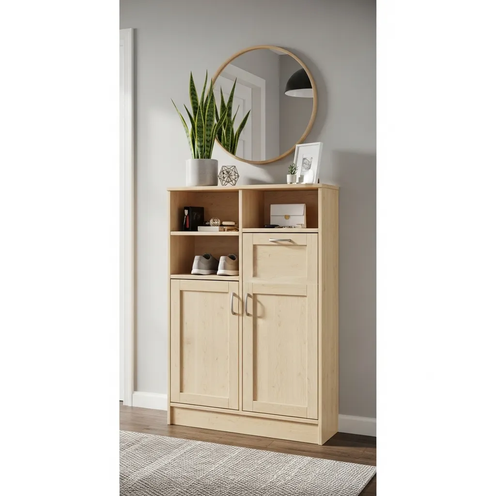 Storage unit for narrow hallway space
