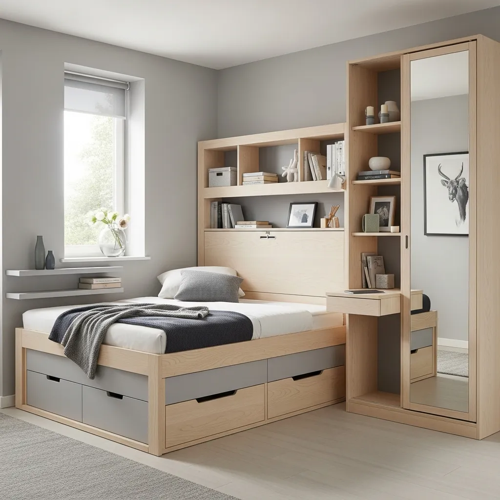 Bespoke bedroom furniture for compact space